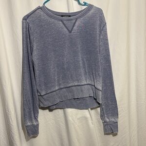 Zobha Blue Cropped Women's Long Sleeve top